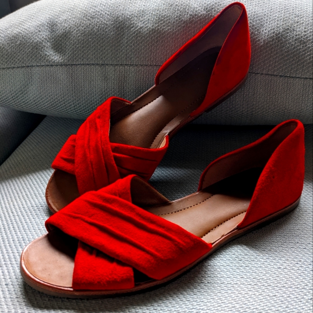 Suede Franco Sarto sandal in coral